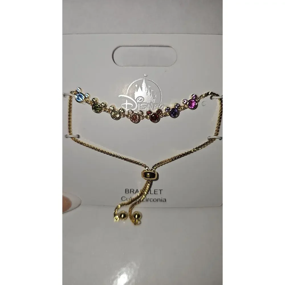 Mickey Mouse Goldtone Slider Bracelet - Picture 2 of 2